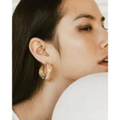 Boucles D'oreilles Créoles Leaves - Zag Bijoux 5 Boucles D'oreilles Créoles Leaves - Zag Bijoux -Bijoux Fantaisie boucles d oreilles creoles leaves zag bijoux 1