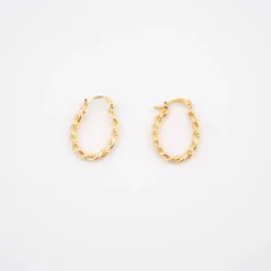 Boucles D'oreilles Créoles Liane Or - Pomme Cannelle