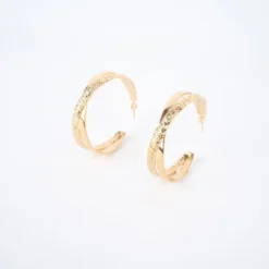 Boucles D'oreilles Créoles Lola En Acier Or - Zag Bijoux -Bijoux Fantaisie boucles d oreilles creoles lola en acier or zag bijoux 2