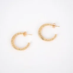 Boucles D'oreilles Créoles Mina Plaqué Or - Pomme Cannelle