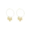 Boucles D'oreilles Créoles Multi Plumes Acier Or - Zag Bijoux -Bijoux Fantaisie boucles d oreilles creoles multi plumes acier or zag bijoux