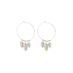 Boucles D'oreilles Créoles Multi Plumes En Acier - Zag Bijoux