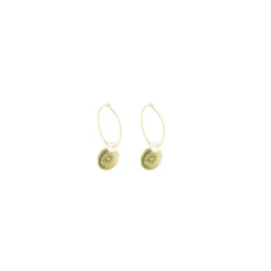 Boucles D'oreilles Créoles Oeil En Acier Or Jaune - Zag Bijoux