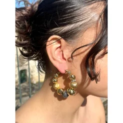 Boucles D'oreilles Créoles Palazzo Or - Gas Bijoux -Bijoux Fantaisie boucles d oreilles creoles palazzo or gas bijoux 1