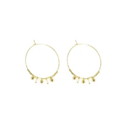 Boucles D'oreilles Créoles Perles Or - Pomme Cannelle