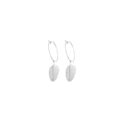 Boucles D'oreilles Créoles Plume En Acier - Zag Bijoux