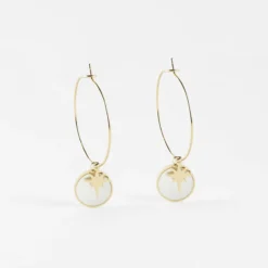 Boucles D'oreilles Créoles Polar En Acier Jaune - Zag Bijoux