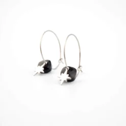 Boucles D'oreilles Créoles Théa Onyx - Zag Bijoux