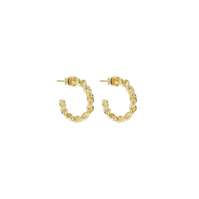 Boucles D'oreilles Créoles Tresse Or - Pomme Cannelle 3 Boucles D'oreilles Créoles Tresse Or - Pomme Cannelle