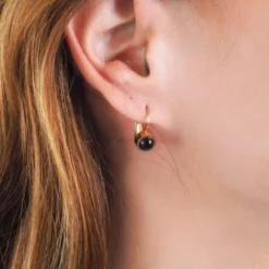 Boucles D'oreilles Dormeuses Noires Acier Or - Zag Bijoux 6 Boucles D'oreilles Dormeuses Noires Acier Or - Zag Bijoux -Bijoux Fantaisie boucles d oreilles dormeuses noires acier or zag bijoux 1