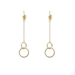 Boucles D'oreilles Double Cercle Plaqué Or - Pomme Cannelle