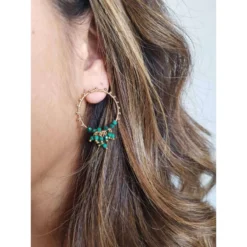 Boucles D'oreilles Grappa En Malachite - Zag Bijoux -Bijoux Fantaisie boucles d oreilles grappa en malachite zag bijoux 1