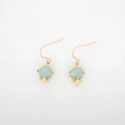 Boucles D'oreilles Horizon Turquoise En Acier Or - Zag Bijoux