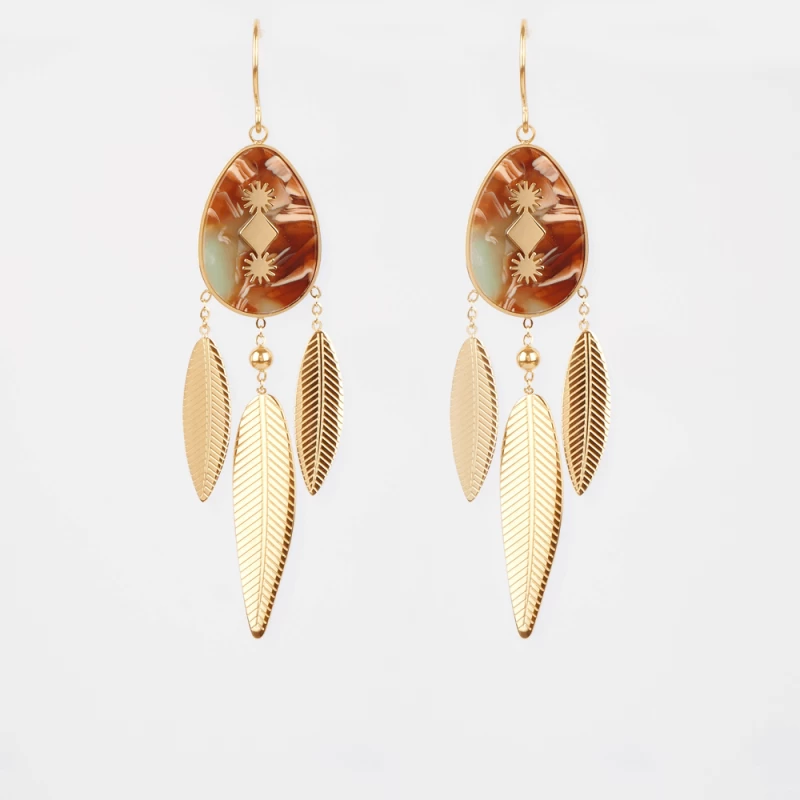 Boucles D'oreilles Isis Bis Acier Doré - Zag Bijoux 3 Boucles D'oreilles Isis Bis Acier Doré - Zag Bijoux