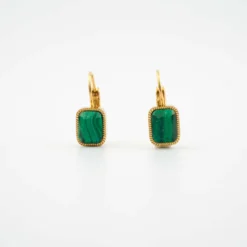 Boucles D'oreilles Lana En Malachite - Zag Bijoux