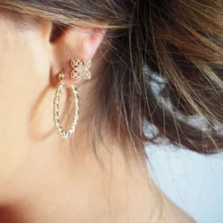 Boucles D'oreilles Layana En Plaqué Or - Pomme Cannelle -Bijoux Fantaisie boucles d oreilles layana en plaque or pomme cannelle 2