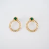 Boucles D'oreilles Mani Vertes Acier Or - Zag Bijoux
