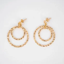 Boucles D'oreilles Martelées Plaqué Or - Pomme Cannelle