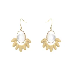 Boucles D'oreilles Palm En Acier Jaune - Zag Bijoux