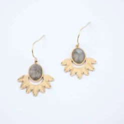 Boucles D'oreilles Palm En Labradorite - Zag Bijoux
