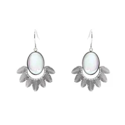 Boucles D'oreilles Palm Nacrées En Acier - Zag Bijoux