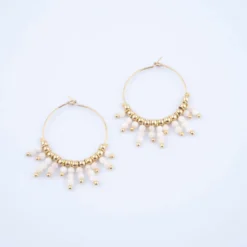 Boucles D'oreilles Paon En Agate Blanche - Zag Bijoux