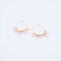Boucles D'oreilles Paon En Quartz Rose - Zag Bijoux