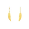 Boucles D'oreilles Plume En Acier Jaune - Zag Bijoux