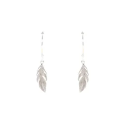 Boucles D'oreilles Plume En Argent - Pomme Cannelle