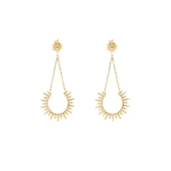 Boucles D'oreilles Soleil En Plaqué Or - Pomme Cannelle