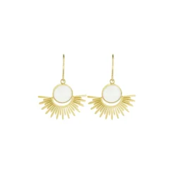 Boucles D'oreilles Soleil Nacre En Acier Jaune - Zag Bijoux
