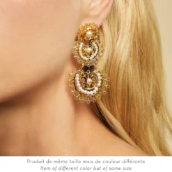 Boucles D'oreilles Yuca 2 Rangs Argentées - Gas Bijoux -Bijoux Fantaisie boucles d oreilles yuca 2 rangs argentees gas bijoux 1