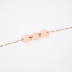 Bracelet 3 Pastilles En Acier Rose - Zag Bijoux