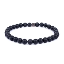 Bracelet Agate Noire 6 Mm - Ikoba