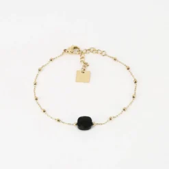 Bracelet Anty Noir Acier Or - Zag Bijoux