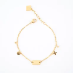 Bracelet Breloques Chaine Acier Doré - Zag Bijoux -Bijoux Fantaisie bracelet breloques chaine acier dore zag bijoux 1