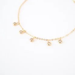 Bracelet Chaine Acier Doré Serti De Zirconium - Zag Bijoux -Bijoux Fantaisie bracelet chaine acier dore serti de zirconium zag bijoux 1