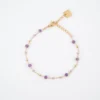 Bracelet Chaîne Doré à L'or Fin Améthyste - Zag Bijoux 2 Bracelet Chaîne Doré à L'or Fin Améthyste - Zag Bijoux -Bijoux Fantaisie bracelet chaine dore a l or fin amethyste zag bijoux