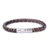 Bracelet Cuir Marron Et Fermoir Mat - Ikoba