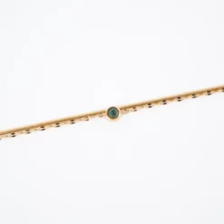 Bracelet Double Chaîne Malachite En Acier Doré - Zag Bijoux