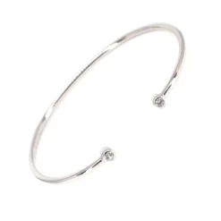Bracelet Jonc Brillants En Argent - Pomme Cannelle
