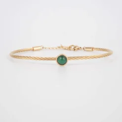 Bracelet Jonc Calypso En Malachite - Zag Bijoux