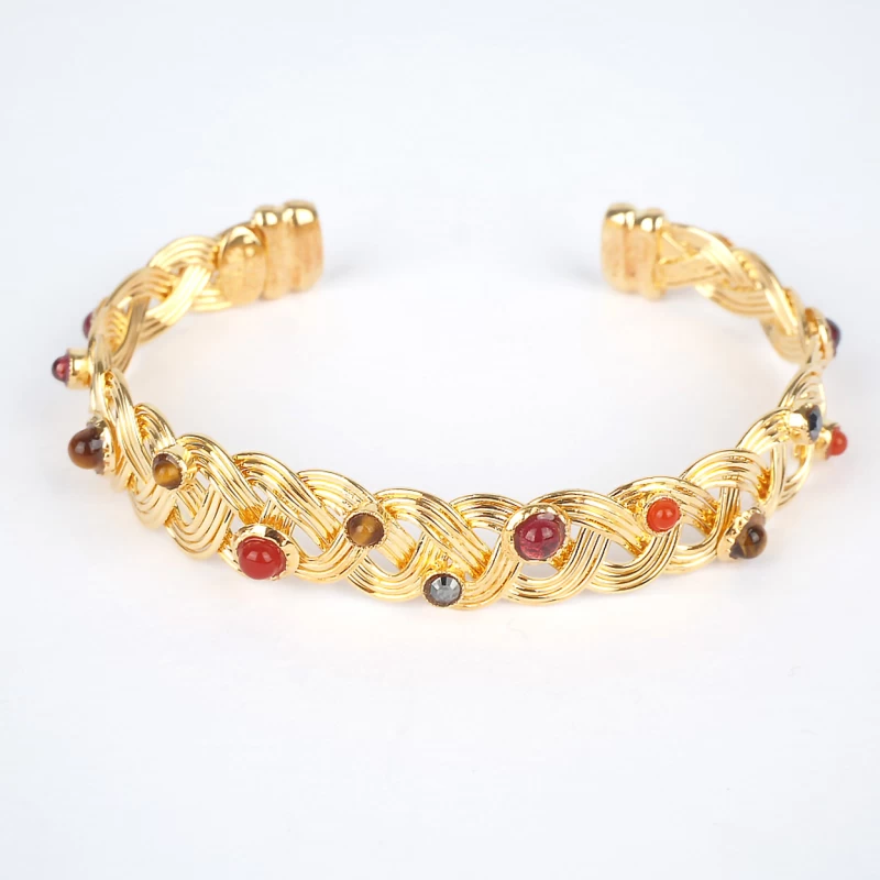 Bracelet Jonc Césaria Cabochons Or - Gas Bijoux 3 Bracelet Jonc Césaria Cabochons Or - Gas Bijoux