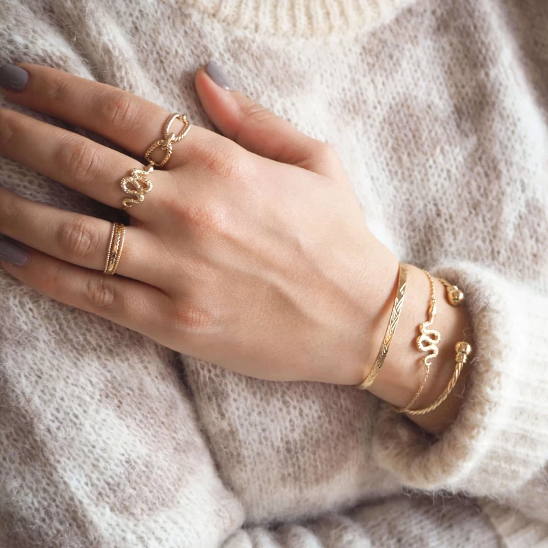 Bracelet Jonc Ewan En Plaqué Or - Pomme Cannelle 5 Bracelet Jonc Ewan En Plaqué Or - Pomme Cannelle – Image 3