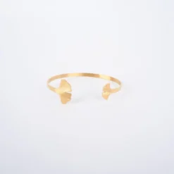 Bracelet Jonc Ginkgo Acier Jaune - Zag Bijoux