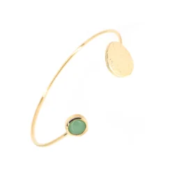 Bracelet Jonc Pastille Aventurine Or - Pomme Cannelle