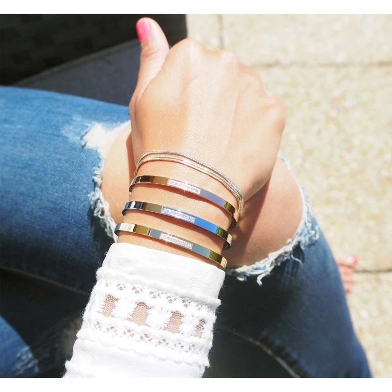 Bracelet Jonc Strass En Acier - Zag Bijoux 4 Bracelet Jonc Strass En Acier - Zag Bijoux – Image 2