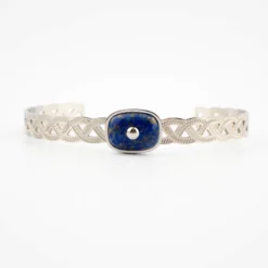 Bracelet Jonc Tresse Lapis Lazuli Acier - Zag Bijoux