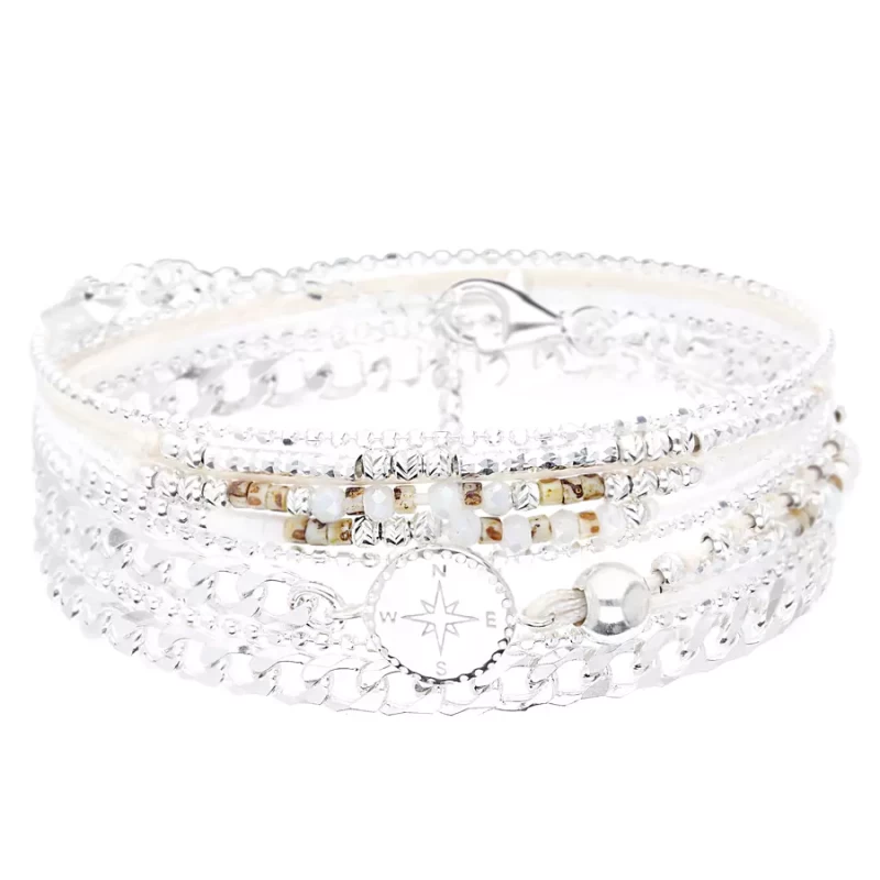 Bracelet Maille Rock Rose Des Vents Crème Blanc Léopard 3 Bracelet Maille Rock Rose Des Vents Crème Blanc Léopard