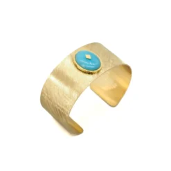 Bracelet Manchette Gloria En Acier Et Amazonite - Zag Bijoux -Bijoux Fantaisie bracelet manchette gloria en acier et amazonite zag bijoux 1